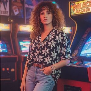 Quicksilver x Stranger Things Upside Down Button Up Top